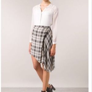 Haute Hippie Asymmetrical Plaid skirt